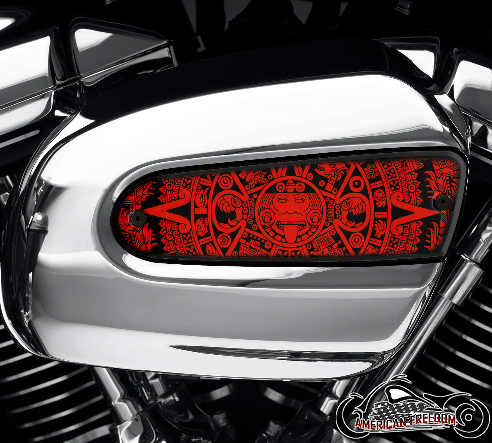Harley Davidson Wedge Air Cleaner Insert - Aztec Calendar Red